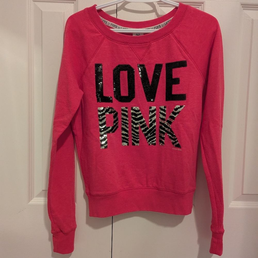 Victoria's Secret PINK zebra print crewneck sweatshirt